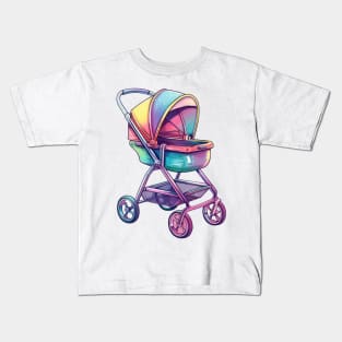 90s Retro Baby Stroller Kids T-Shirt